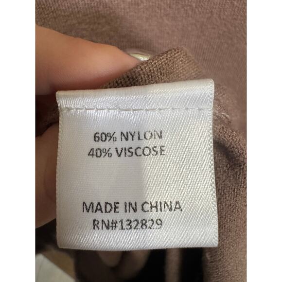 L'Academie Jen Sweater Dress Balloon Sleeves Bodycon Midi Brown Size Medium - Picture 10 of 13